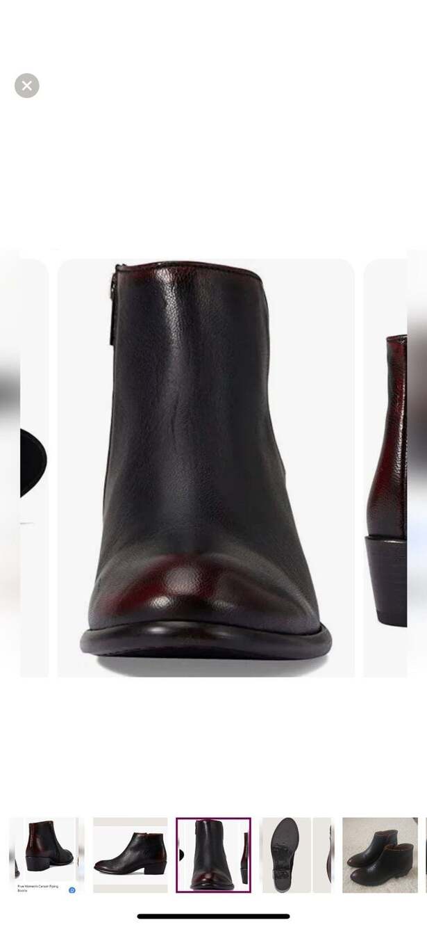 Frye Women's Carson Piping Bootie Black/ Scarlet/ SIZE: 6.5 - Picture 4 of 11